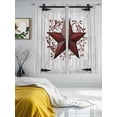 thumbnail image 3 of Texas Star Retro Sheer Curtains 72 Inch Length 2 Panels Set - Light Filtering Window Treatments, Vintage Red Wooden Berry Rod Pocket Semi Curtains for Living Room/Bedroom/Kitchen Décor, 104"W x 72"L, 3 of 7