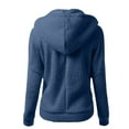 thumbnail image 3 of Elainilye Fashion Hoodies for Women Winter Fleece Warm Sweatshirt Wool Zipper Coat Cotton Coat Outerwear,Blue, 3 of 3