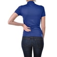 thumbnail image 3 of Women Seamless Short Sleeve Mock Neck Turtleneck Blouse Top Stretch Tee Shirts, 3 of 3