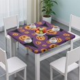 thumbnail image 3 of Decorative Halloween Themed Tablecloth with Elastic Hem 34x34 Inch - Stretch Fit Spooky Design Perfect for Holiday Dining Table Decor, 3 of 6