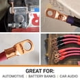 thumbnail image 4 of Selterm 10 Terminales De Alambre De Cobre Estañado De 2/0 Awg-3/8 Pulgadas, Extremos De Cable De Batería De Alta Resistencia, Terminales De Anillo De Calibre 00, Terminales De Batería Ul, Ojales De Co, 4 of 5