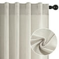 thumbnail image 3 of Topfinel Linen Curtains Soft Textured Semi Sheer Light Filtering Drapes Rod Pocket Back Tab Window Treatments for Living Room Bedroom, Beige, 50"x96", 2 Panels, 3 of 9