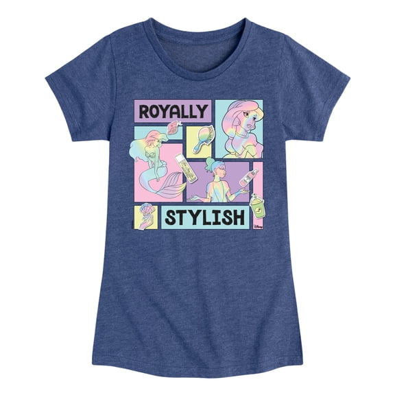 Disney - Royally Stylish Grid  - Toddler & Youth Girls Short Sleeve Graphic T-Shirt