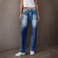 thumbnail image 6 of WTOBBY Women's Casual Print Jeans, Sporty Jeans Style Pants with a Comfortable and Relaxed Fit, Ideal for Leisure Activities and Everyday Wear,Blue L, 6 of 8