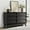 Black, variant on 6-Drawer Dresser for Bedroom, 47.2" Wide Mid Century Chest of Drawers, Wooden Dresser TV Stand, Vintage Dressers with Bevel Design for Bedroom, Living Room, Hallway, Black