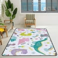 thumbnail image 3 of SKYSONIC Area Rug Cute Funny Dinosaurs Rainbows Nursery Rug Floor Mat Kids Playing Mat for Living Room Bedroom, 72x48 in, 3 of 6