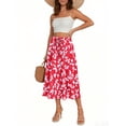 thumbnail image 2 of WTOBBY Women's Casual Temperament Bohemian Skirt with Vibrant Floral Print and Pocket, Everyday Boho Fashion Skirt for Summer Concerts and Market Days,Red XL, 2 of 4