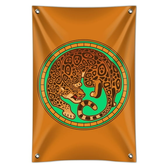 Jaguar in Gold Circle Home Business Office Sign