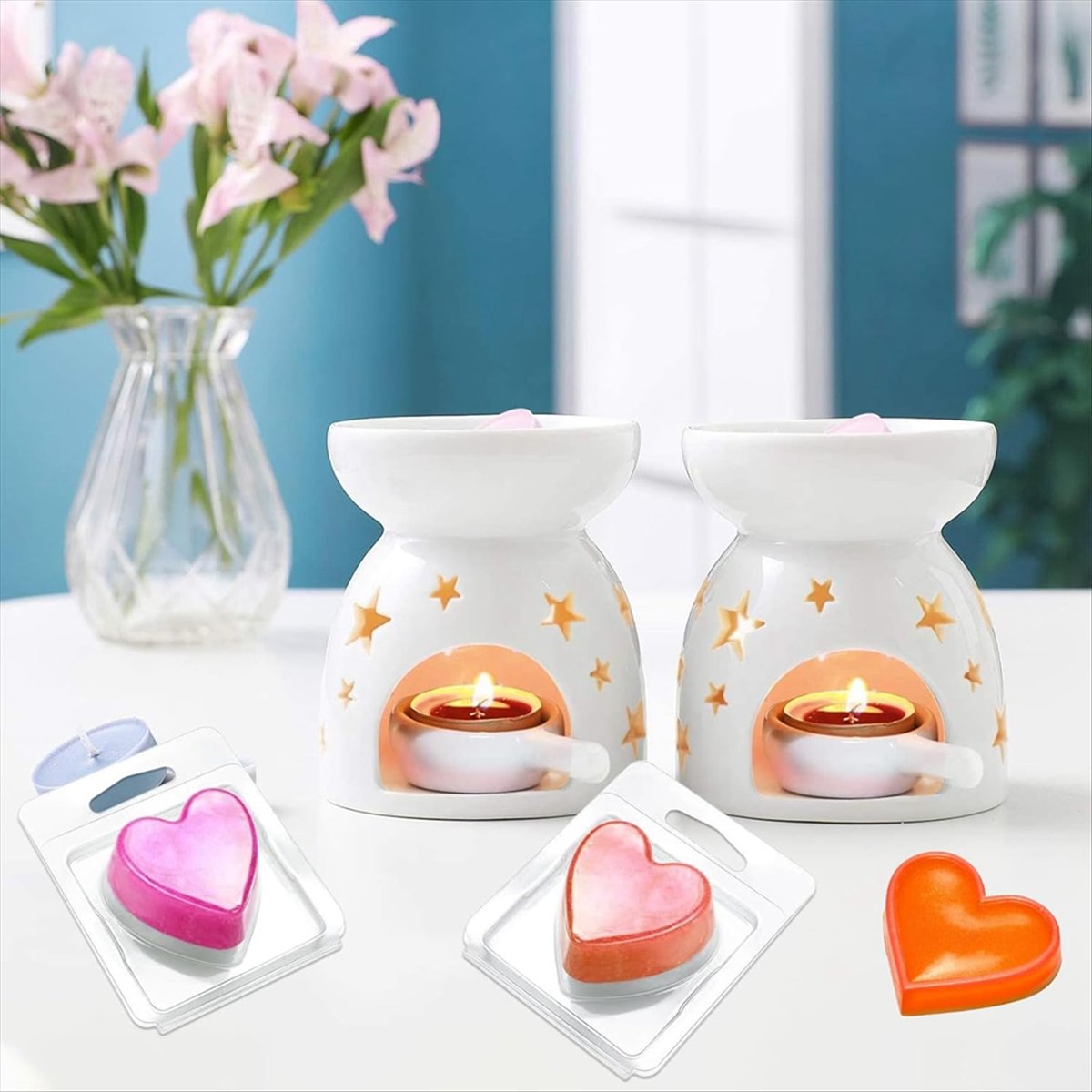 150Pack Wax Melt Container 1.3 Oz Plastic Wax Melt Set for Wax Melts Clear Wax Flip Top, Empty Candle Melt,Heart Shape
