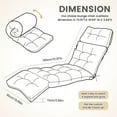 thumbnail image 6 of Topchances Outdoor Chaise Lounge Chair Cushion 70.87"L x 19.69"W Water Resistant Chaise Cushion with Ties for Outdoor Furniture, Pool Lounge Chair Cushions, Gray, 6 of 10