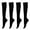 Black, variant on Knee High Socks for Women – 4 Pairs Solid & Striped Color Cotton Long Socks, Size 6-10