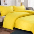 thumbnail image 3 of Queen 3-Piece Duvet Cover Set with 2 Pillow Shams, Brushed Microfiber, Easy Snap Zipper & Corner Ties, Yellow, Ntbay | Comforter Not Included, 3 of 6