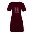 thumbnail image 4 of RT5YKing Robe Décontractée Mode Printemps Été Jour de l'Indépendance Manches Courtes Col Rond Mi-Mollet Robes pour Femmes 2023, 4 of 4