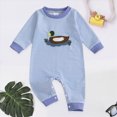 thumbnail image 2 of Gerichy Newborn Baby Boy Girl Clothes Stripes Long Sleeve Romper Infant Duck Embroidery Bodysuit 0 3 6 12 18 Months Cute Fall Winter Outfit, 2 of 7