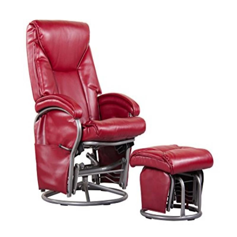 Push Back Recliner, Glider Rocker with Swivel, Brake and Handy Storage