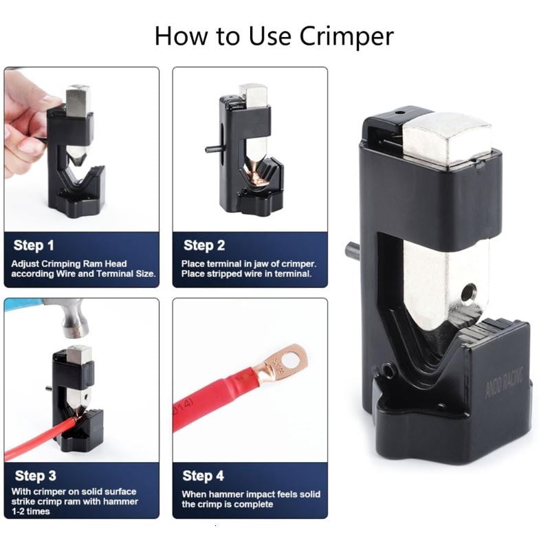 Hammer Lug Crimper Tool for Battery Terminals Wire Welding Cable Crimping Plier