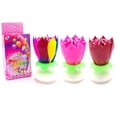 thumbnail image 4 of Goyunwell 3pcs Birthday Candles Flower Lotus Music Rotatable 2 Layers Candles Colorful Pink Red, 4 of 8