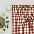 thumbnail image 2 of Achim Buffalo Check Gathered Swag Window Curtain Pair, Rod Pocket, 72 x 63, Burgundy, 2 of 5