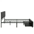 Pinmoco Queen Metal Platform Bed Frame With 16.5" Under Bed Storage Space