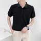 thumbnail image 3 of Polos de manga corta de verano para hombre, camisetas de color liso con cuello vuelto, camisetas holgadas informales con botones a rayas para hombre, 3 of 5