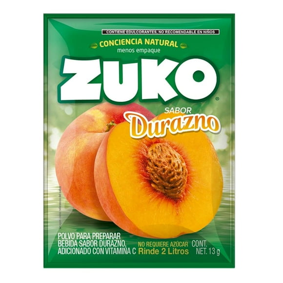 Bebida en polvo Zuko sabor durazno 13 g