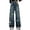 pants 188#Light Blue, variant on WAYUTE Girls Jeans Kids Distressed Elastic Waist Breathable Stretchy Baggy Wide Leg Denim Pants Casual Outings