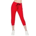 thumbnail image 2 of ALWAYS Women's Capri Jogger Lightweight Sweatpants with Pork Chop Pockets Red S, 2 of 7