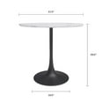 thumbnail image 3 of Afuera Living Mid-Century Steel 31.5" Cafe Table in White Marble & Black, 3 of 5
