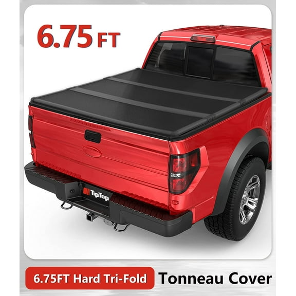 TIPTOP Tri-Fold Hard Tonneau Cover Truck Bed FRP On Top For 1999-2024 FORD F250 SuperDuty & F350 SuperDuty 6.75ft Bed (81.9") | TPM3 |