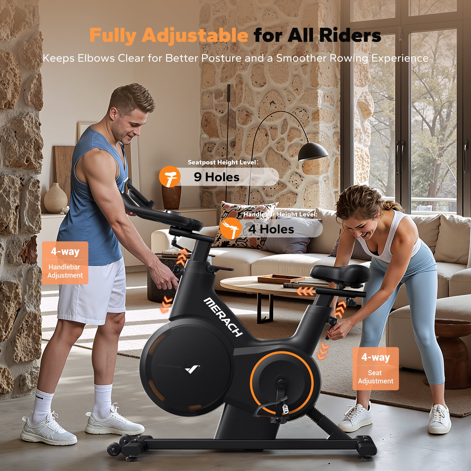 MERACH Magnetic Exercise Bike, Smart Stationary Bike for Indoor Cycling with Bluetooth, ±6° Incline, Quiet Belt Drive, 350lbs Capacity for Home Workout & Cardio Training