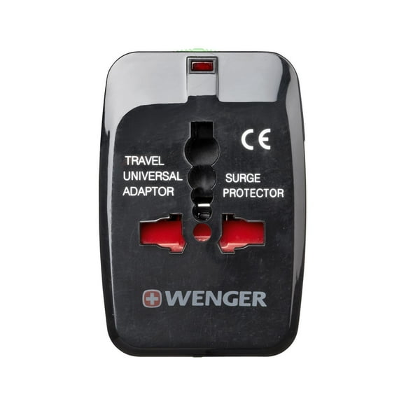Adaptador de Viaje Universal Wenger, 604551, Color Gris, para viajes globales, tamaño compacto