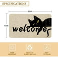 thumbnail image 2 of Halloween Cat Front Door Mat 30 X 17 Inch Black Cat Doormat Indoor Outdoor Entrance Linen Floor Rug Halloween Decor Non Slip Rubber Cat Welcome Mats, 2 of 6