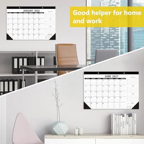 Desk Calendar 2026-2027,Calendar 2026-2027-18 Months-12x17 in,January 2026 to June 2027,Calendar 2026,Calendar 2026-2027 Perfect for Your Home,School or Office.