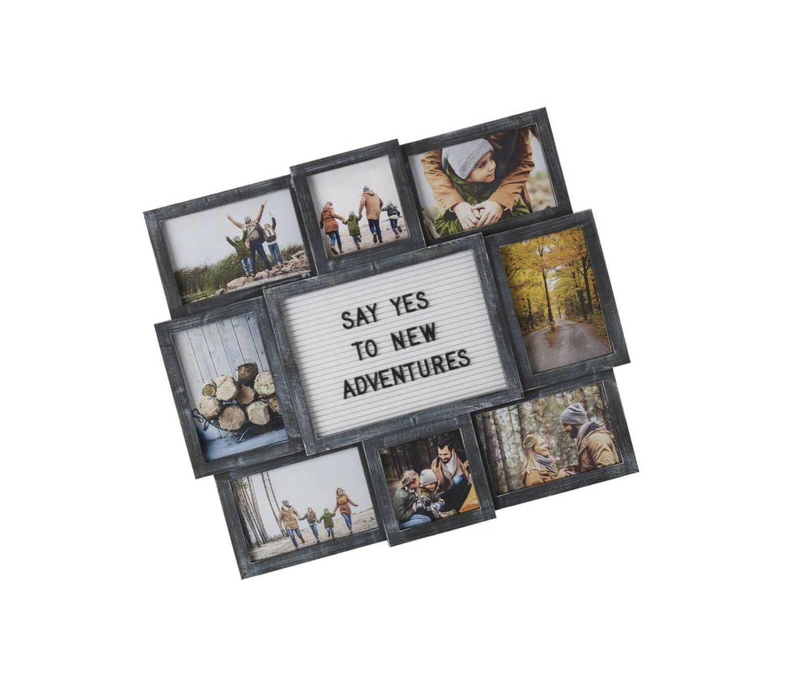 ## 19 by 17 White 5230156 19-Inch-by-17-Inch Melannco Customizable Letter Board with 8-Opening Photo Collage White