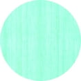 thumbnail image 1 of Ahgly Company Machine Washable Indoor Round Solid Turquoise Blue Modern Area Rugs, 7' Round, 1 of 4