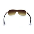 thumbnail image 4 of Mens European Fashion Oversized Curved Shield Sport Metal Rim Sunglasses Gold - Brown, 4 of 4