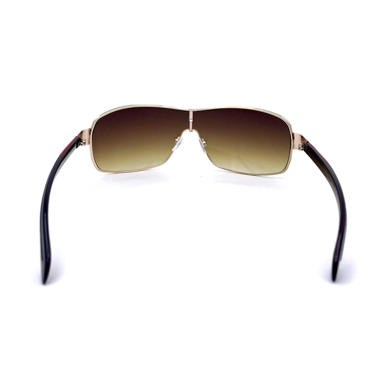 Mens European Fashion Oversized Curved Shield Sport Metal 