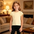 thumbnail image 3 of Jamsmile Toddler Girls Tshirts Summer Ruffle Sleeve Casual Soft Cute Tee Shirts For Daily Wear Comfy Little Girls Basic Tees, 3 of 4
