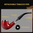 thumbnail image 3 of Pipa de tabaco, pipa de tabaco completamente doblada para fumar, pipa de plástico similar a la madera con perilla, liviana e impermeable, juego de regalo para fumar para principiantes, 3 of 5