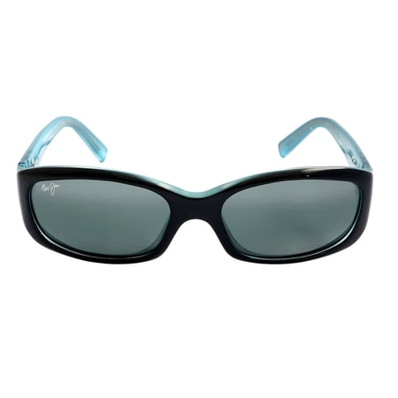 Maui Jim Women's Punchbowl Polarized Rectangular Sunglasses, Black with Blue/Neutral Grey, Small