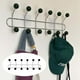 thumbnail image 3 of Perchero montado en la pared, organización de ganchos para abrigos, colgador de pared de metal moderno, gancho de pared para colgar abrigo, sombrero, 6 ganchos, 3 of 6