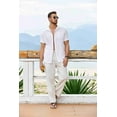 thumbnail image 2 of COOFANDY Men's Linen Pants Drawstring Casual Loose Fit Beach Summer Yoga Pants Lightweight Linen Trousers, 2 of 9