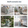thumbnail image 4 of Geometric Hourglass Accent Table with Faux Marble Finish - Modern Indoor/Outdoor Side Table, Green, 4 of 10