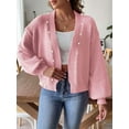 thumbnail image 2 of Chunky Cardigan Sweaters for Open Front Cardiagn Casual Soft Knitted Business Sweaters Pink S, 2 of 6
