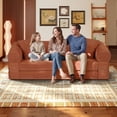 thumbnail image 6 of Timbernest 80" Convertible Sofa Bed, Corduroy Sleeper Couch with Storage Pockets for Living Room, Orange, 6 of 12