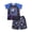 Black/Blue Neon Soccer (Tee & Shorts), variant on Beezizac Boys Summer Pajama Set, 2-Piece Fun VR Controller PJs - Short Sleeves & Shorts Soft Sleepwear Size 10