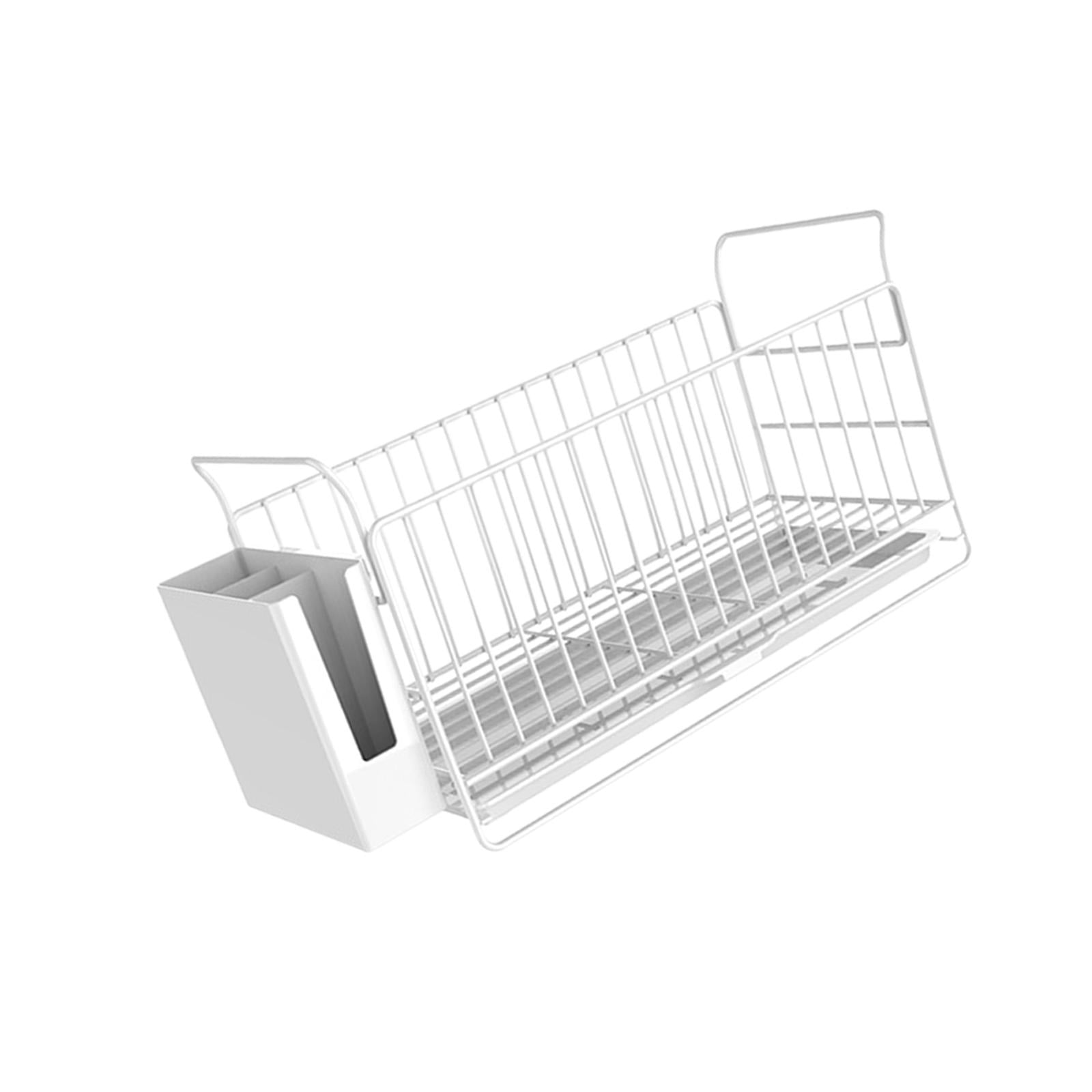 Dish Drainer, Cutlery Holder with Drain Tray, Kitchen Countertop Dish