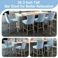 thumbnail image 2 of Bar Stools Set of 2, LegaHome Velvet Bar Stool with Back, Solid Wood Frame & Nailhead Trim, Counter Height Bar Chiar Button Tufted Upholstered Seat, Full Back Bar Stools, Light Blue, 2 of 10