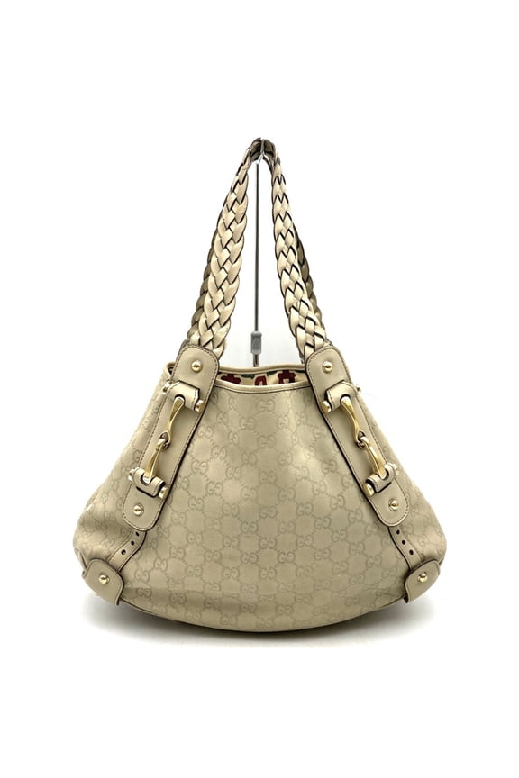 Pre-Owned GUCCI 162900 Guccissima Tote Bag Leather GG Beige Women's
