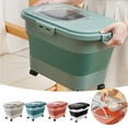 thumbnail image 2 of 20 lbs Airtight Pet Food Storage Container - Collapsible Dog & Cat Food Bin with Measuring Cup & Folding Bowl - Portable Dry Food Dispenser with Wheels for Kitchen & Travel Use, 2 of 7